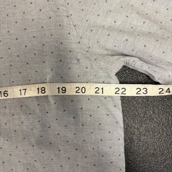 Zara Man Slim Fit Long Sleeve Button-Down Shirt Light Blue Black Dots Size XL - Picture 3 of 6